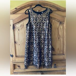 Chelsea & Violet Black and Gold Sleeveless Mini Dress